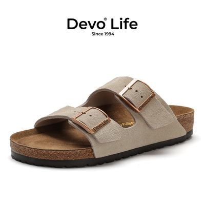 Devo/的沃沙滩休闲平底凉拖