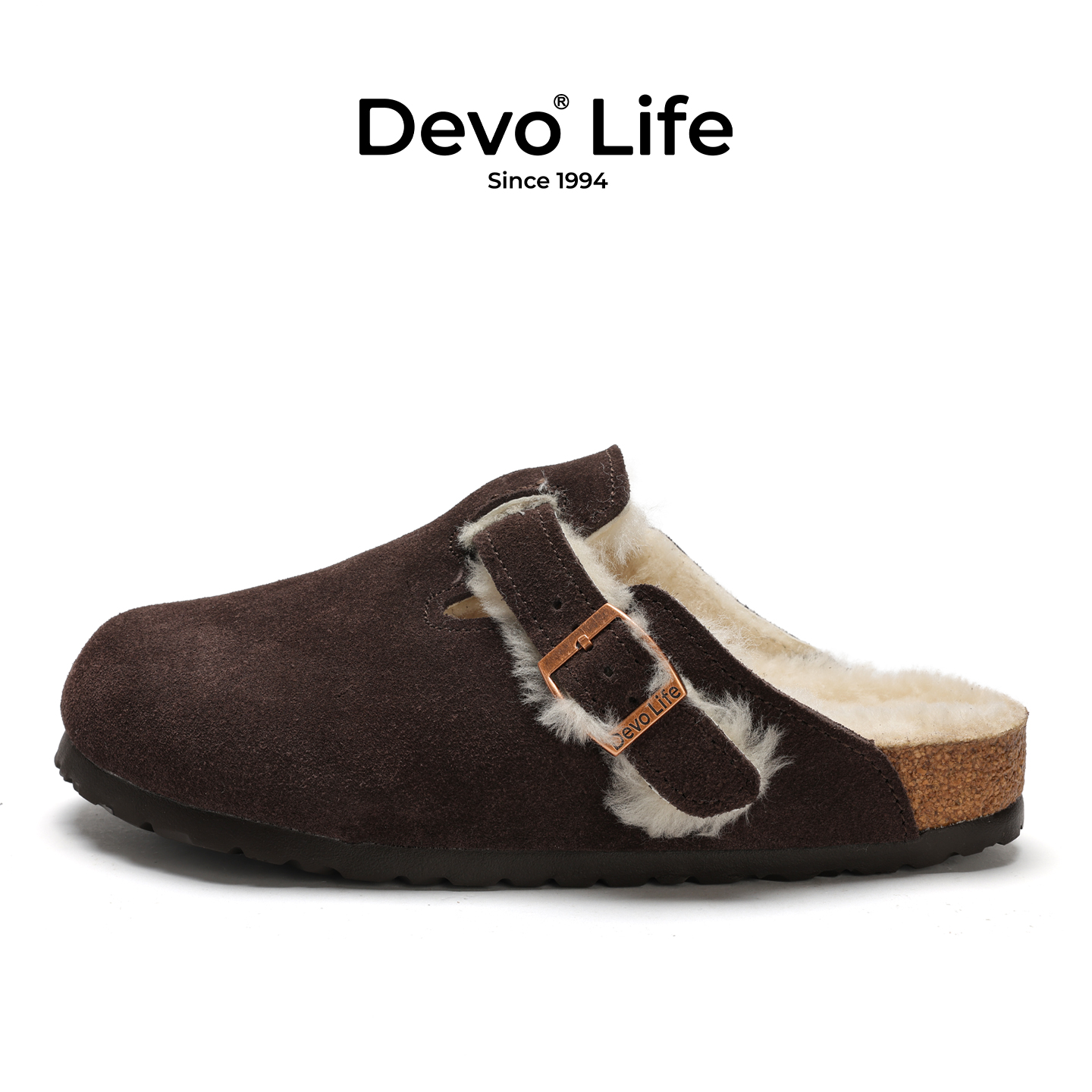 软木底拖鞋Devo/的沃休闲包头