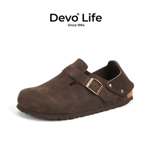 Devo/的沃软木鞋女两穿套脚舒适简约时尚复古文艺休闲单鞋56144