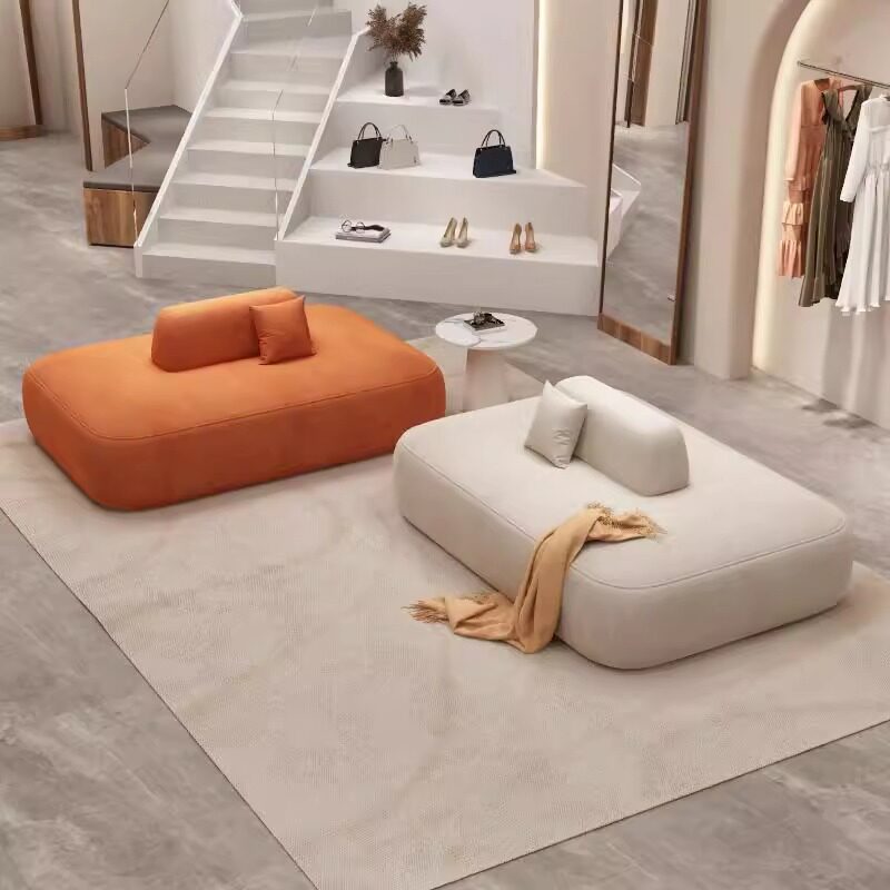 长方形双面靠背沙发服装店休息区美容院接待洽谈沙发商场商店沙发
