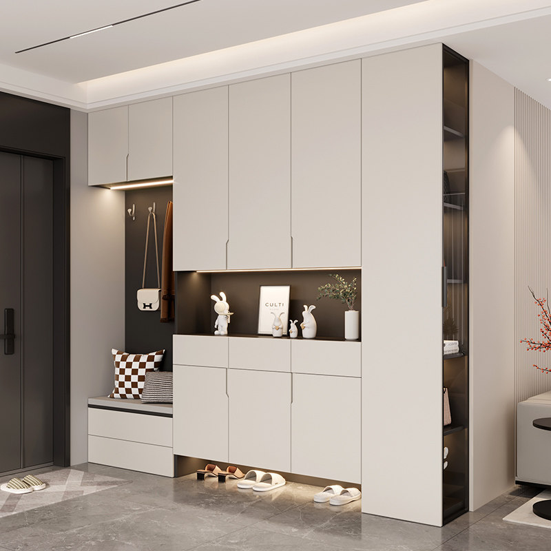 入户鞋柜坐凳一体靠墙门口家用到顶玄关柜客厅衣帽架现代简约定制,住宅家具,鞋柜,淘宝优惠券,粉丝福利购,淘宝优惠卷