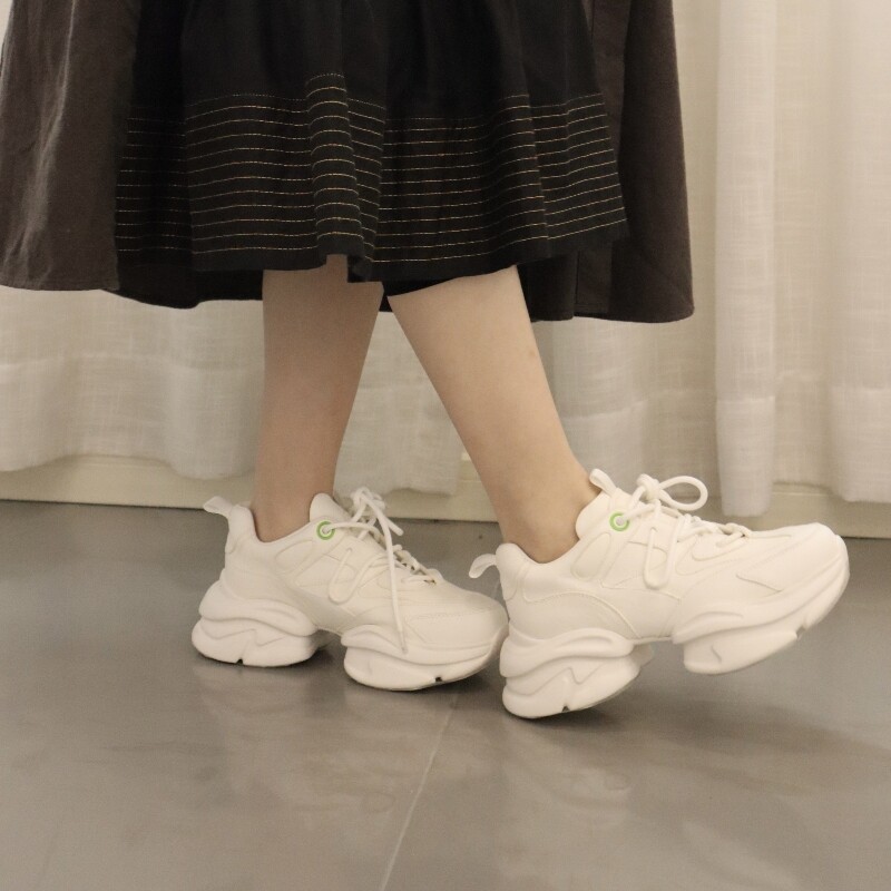 YYZJIANS女鞋牛皮复古运动ins厚底老爹鞋YY81220612（商场同款）