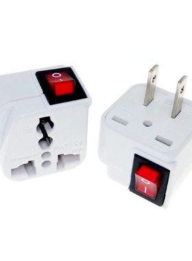 Wonpro稳不落带开关插座国标美标万用转换插头三脚转两脚10A白色