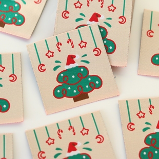 圣诞树装 辅料商标定制定制工厂现货 饰布标补丁贴织唛领标洗标服装