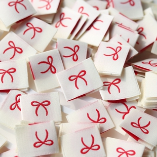 5#蝴蝶结对折标织唛服装辅料订制定制大肠圈辅料商标设计工厂现货