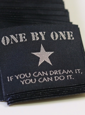 黑色织唛布标定制服装领标商标设计织标源头工厂现货手工包包帽子