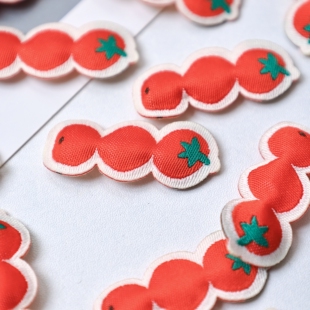 迷你小番茄西红柿冲棉布标织唛服装辅料织标商标大肠圈发夹辅料