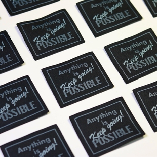 ins复古风英文字母商标设计现货印唛织唛布标领标服装 织唛定制