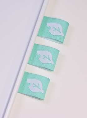 小清新树叶织唛布标定制服装辅料领标商标设计织标源头工厂现货