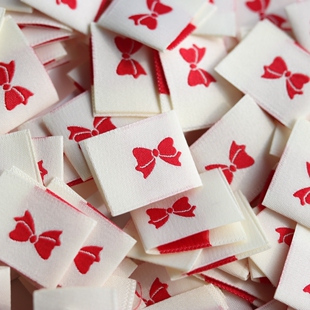 2#蝴蝶结对折标织唛服装辅料订制定制大肠圈辅料商标设计工厂现货