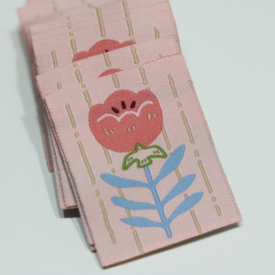 飞鸟与自然7花朵小鸟卡通织唛商标布标领标工厂服装辅料定制现货