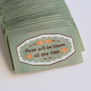 复古手帐风英文字母织唛布标商标服装 领标辅料设计定制缝纫配饰