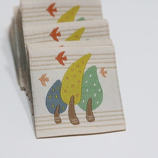 飞鸟与自然8小树布标新款 辅料定制织标娃衣玩具辅料定制现货 服装