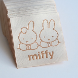 可爱卡通米fei兔织唛布标服装 辅料领标设计定制织标源头工厂现货