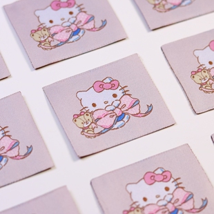 可爱卡通凯蒂猫布标三丽鸥家族周边织唛商标定制服装 辅料领标手工