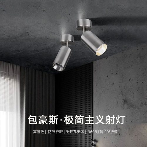 极简镍色明装防眩可调射灯10W12W