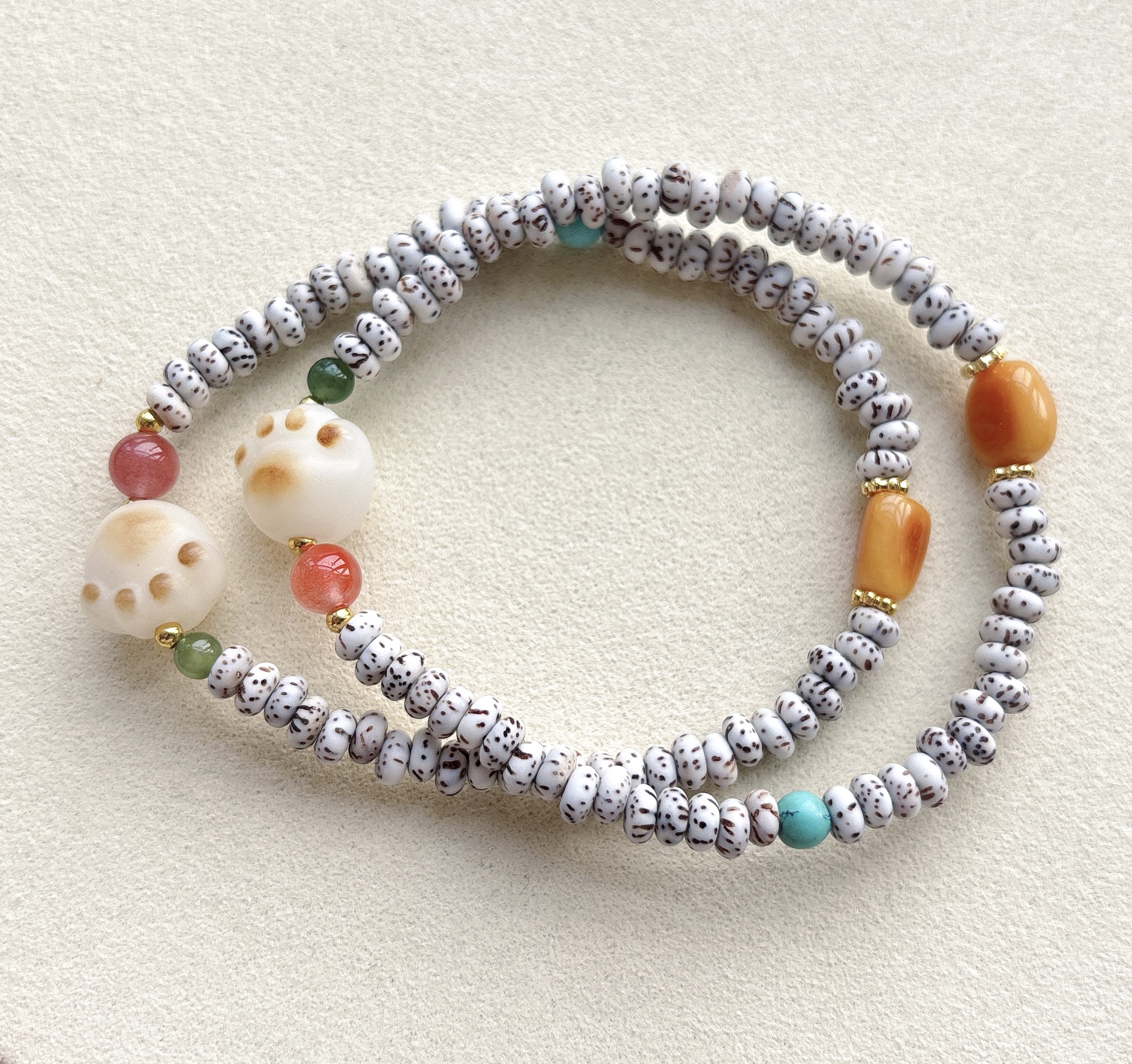 新款 天然星月菩提蜜蜡多宝手链 小珠子星月手串配饰手穿 串