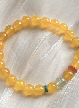 天然黄玛瑙多宝单圈手链 流行百搭女款款个性流行百搭