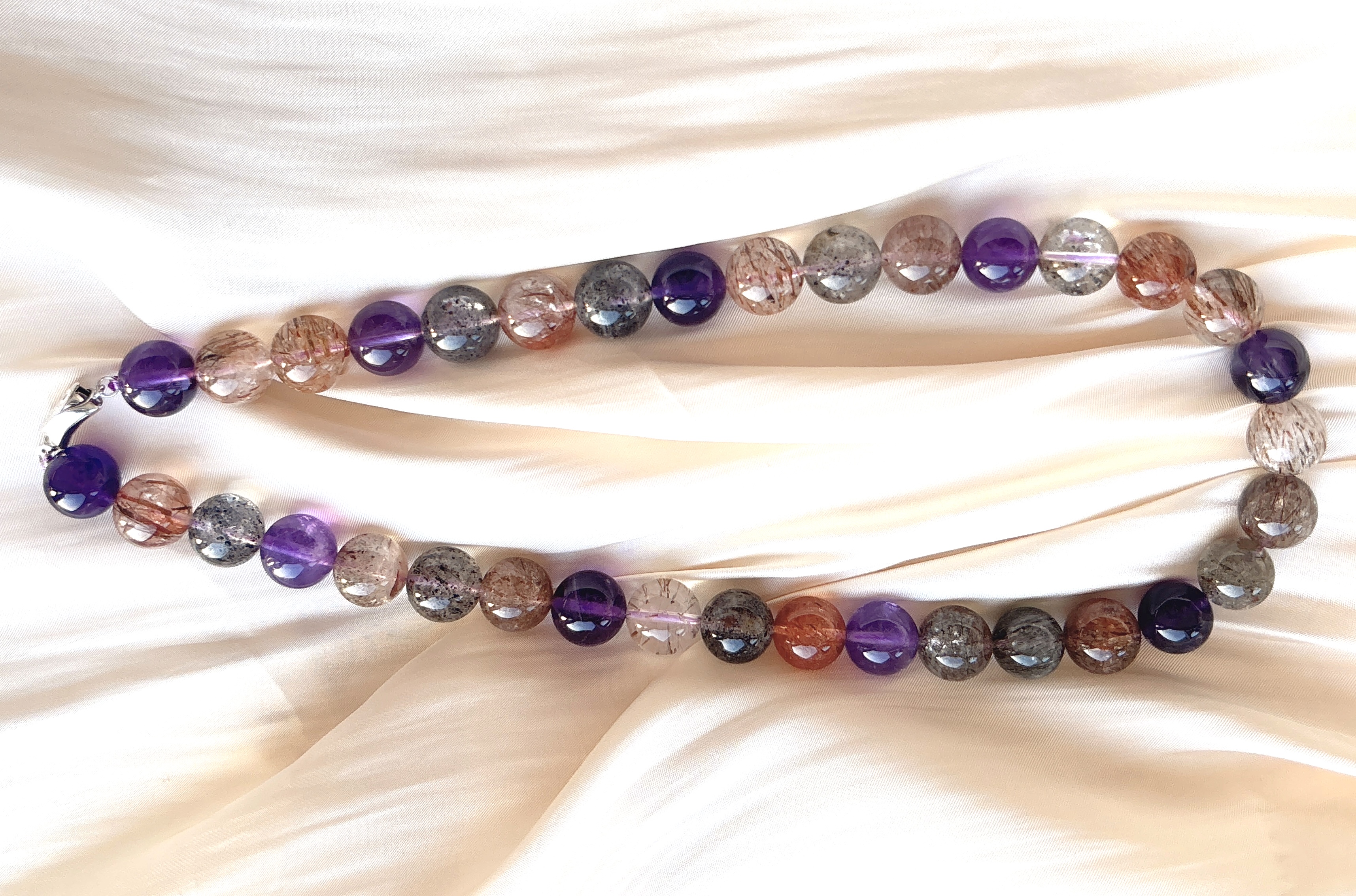 天然黑金超七发晶多宝项链 女款时尚百搭水晶项链礼物送闺蜜礼物