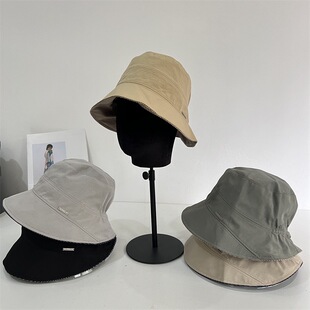日系文艺风双戴前长后短渔夫帽女士春夏夏季 OL显脸小遮阳盆帽 时尚
