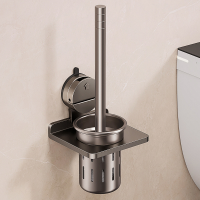 强力吸盘马桶刷家用无死角长柄壁挂式卫生间厕所刷子带底座置物架