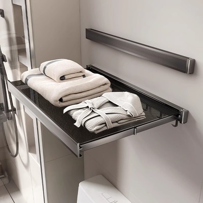 浴室伸缩浴巾架放衣服神器置物架