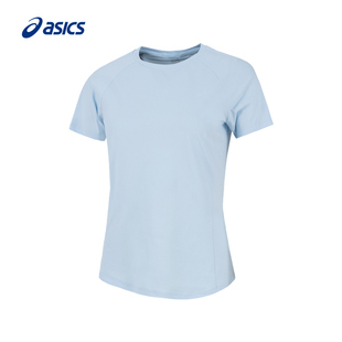 ASICS亚瑟士新款 针织舒适套头圆领运动T恤 女子柔软透气跑步短袖