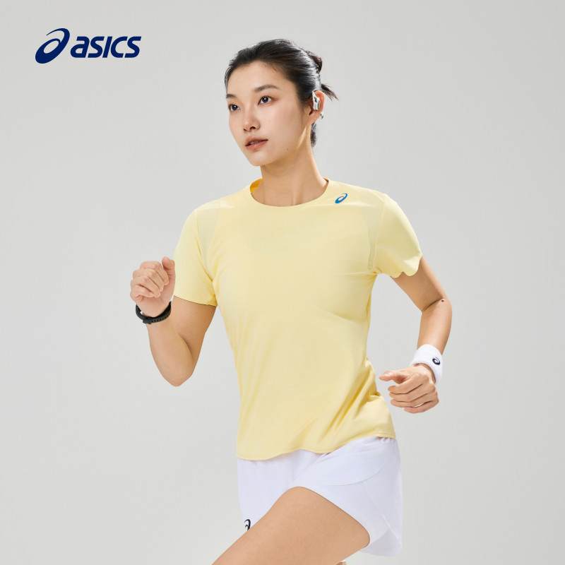 ASICS亚瑟士新款D.Fresh UVBlock女子防晒跑步短袖T恤圆领运动T恤