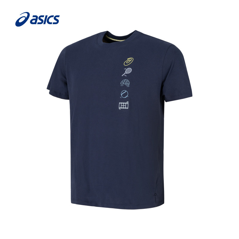 ASICS亚瑟士新款男子速干网球短袖T恤圆领套头舒适运动短袖