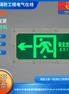 红昱DC36V集电集控防爆疏散标志灯HY-BLJC-1LROEI3W-B单面向左