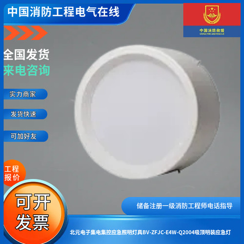 北元电子集电集控应急照明灯具BV-ZFJC-E4W-Q2004吸顶明装应急灯
