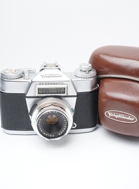 德国福伦达bessamatic 135胶片单反银色圈金属机械带皮套经典收藏