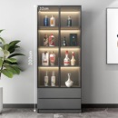 定做酒柜展示柜玻璃门酒柜客厅靠墙酒柜储物柜收纳箱钢化玻璃订制