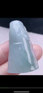 44.7-27.2-10.2mm,水润 冰飘花竹节 吊坠，天然翡翠A货sbt6646