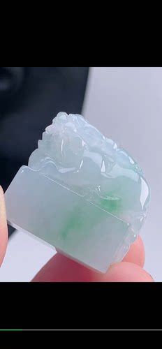 27.5-12-26.8mm,水润  貔貅印章 ，天然翡翠A货，wyg691315