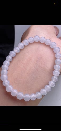 6.4mm,水润   白冰手链 天然翡翠A货，slv6928-102