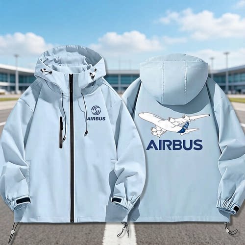 空中客车航空航天飞机AIRBUS飞行员冲锋男女印花休闲百搭夹克外套