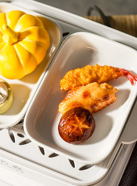 陶瓷蒸箱盘加厚长方形烤箱盘子家用蒸锅空气炸锅微波炉用盘