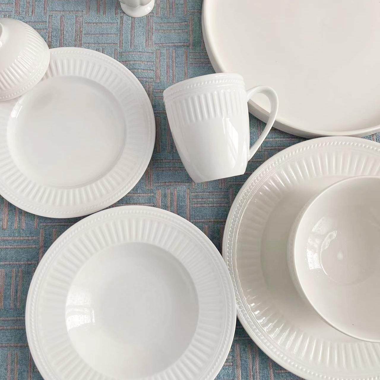 简约陶瓷盘子草帽汤盘意大利面餐盘牛排盘咖喱饭盘家用菜盘釉下彩,餐饮具,盘,淘宝优惠券,粉丝福利购,淘宝优惠卷