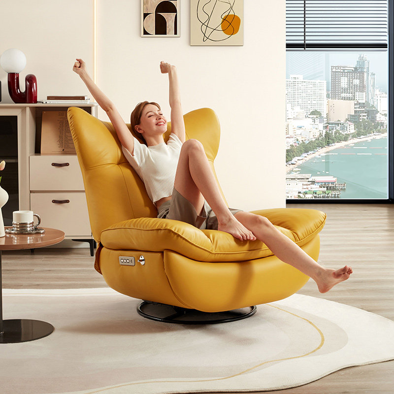 【达人推荐】顾家家居懒人沙发摇摇椅多功能电动牛角包按摩椅m012