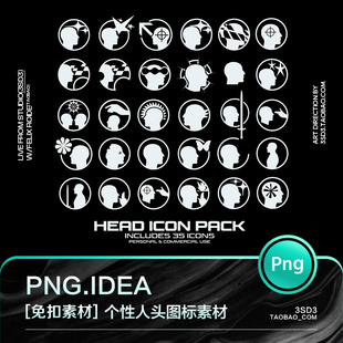 3SD3个性潮流先锋幻象机能未来赛博朋克科技人物头像图形图标AI素