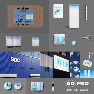 3SD3专业高端品牌商业科技互联网IT办公VI展示LOGO样机PS设计素材