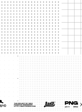 3SD3 手账矩阵点线面线框波点几何线描排列网格PNG矢量AI底纹背景
