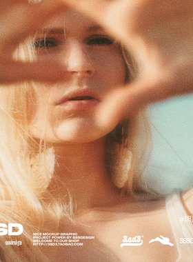 3SD3复古文艺颗粒肌理噪点杂志人物老照片效果MOCKUP样机设计素材