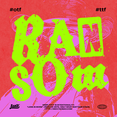 3SD3粗粝涂鸦肌理做旧斑驳笔触复古印刷质感潮流街头PSAI英文字体