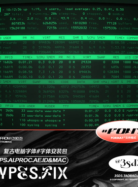 3SD3 复古老式DOS系统程序WIN95界面风格PSAI英文字体安装包素材