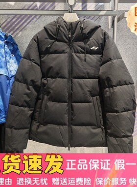 Skechers斯凯奇女士秋冬防泼水连帽裥棉轻盈保暖锁温棉服P425W197