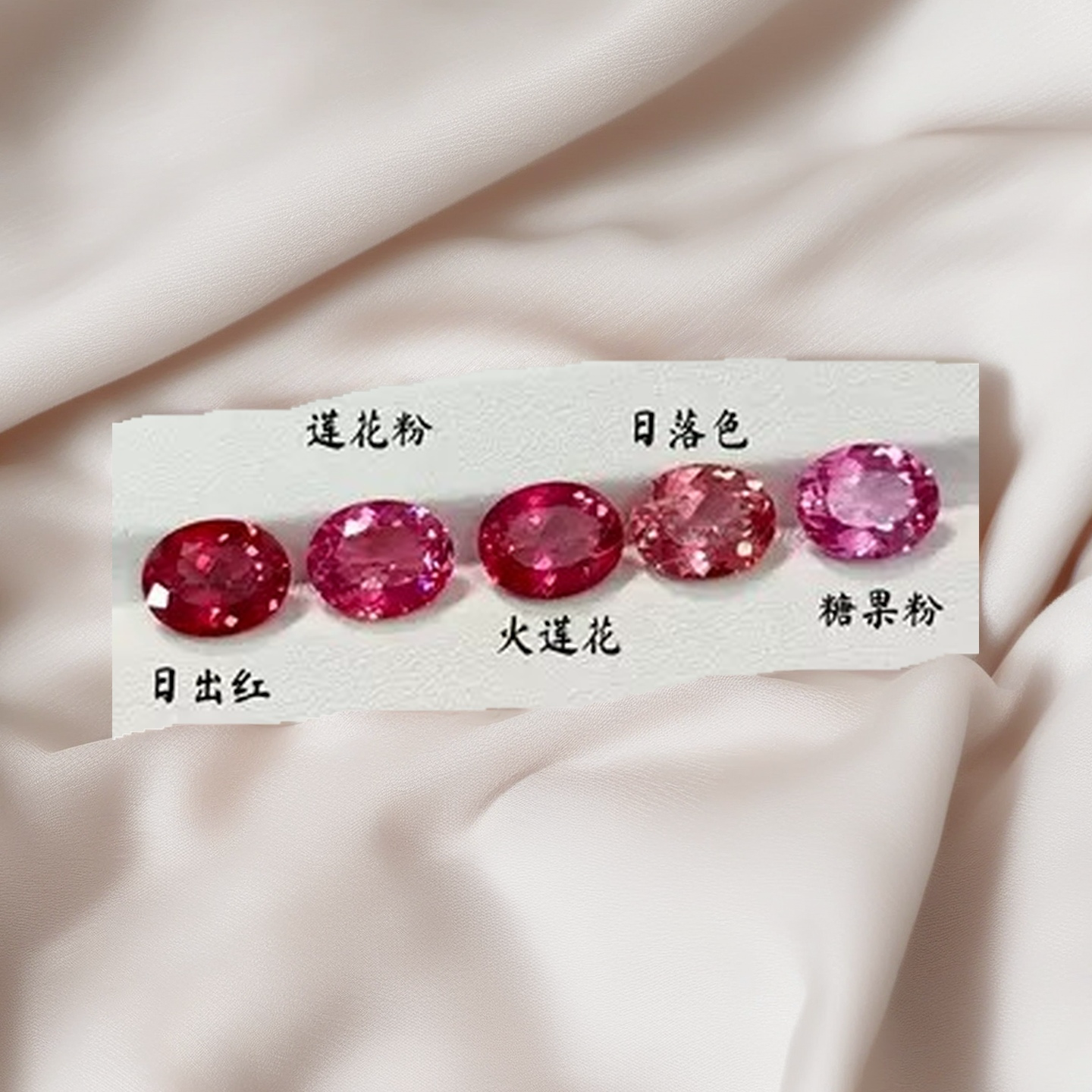 培育莲花粉蛋形帕帕拉恰系列宝石裸石 蓝宝石提拉法再生宝石戒面