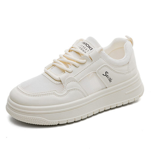 速干网面透气鞋子百搭新款小白鞋女鞋厚底增高板鞋休闲鞋夏款潮鞋
