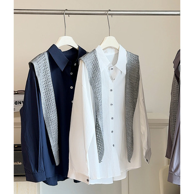 老钱风polo领衬衫女带披肩2025